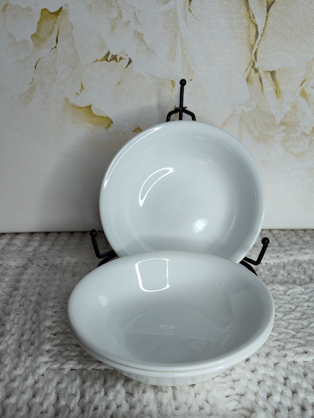 Set Of 3 Corelle Cereal Bowls Winter Frost White 5-1/4"